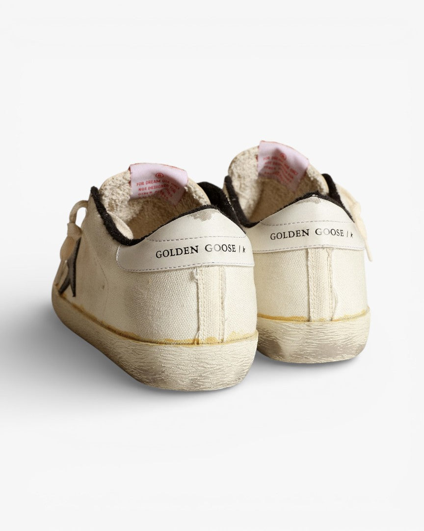 Golden Goose Super‑Star LTD Sneakers Beige Canvas Black Star
