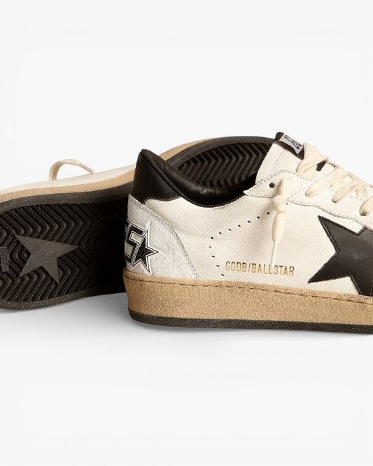 Golden Goose Ball Star Black Suede Sneakers White Star Black Tab