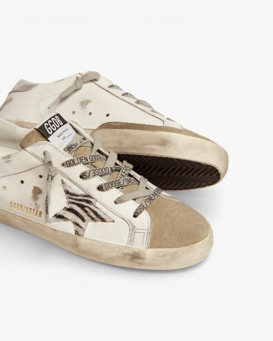 Golden Goose Super-Star Sneakers with Zebra Star