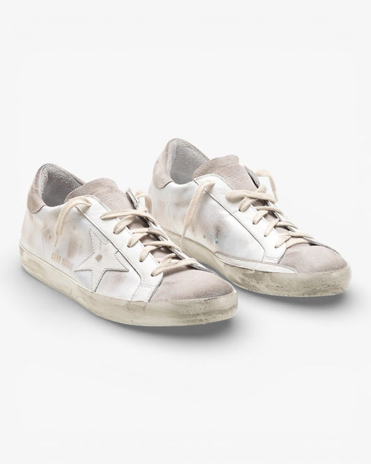 Golden Goose Superstar Sneakers Calfskin Leather Silk Coated