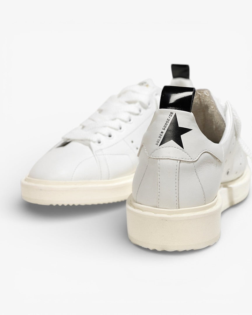 Golden Goose White Calf Leather Starter Sneakers with White Sole