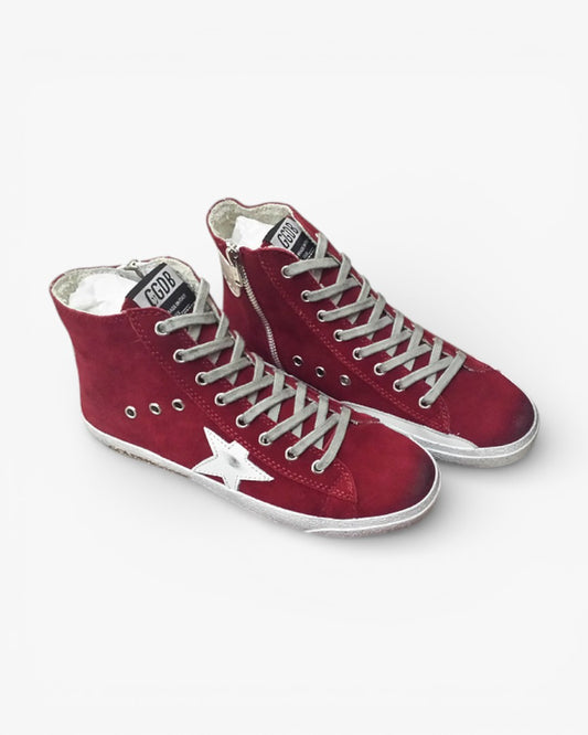 Golden Goose FRANCY Cranberry Sneakers Handcrafted Custom Couples