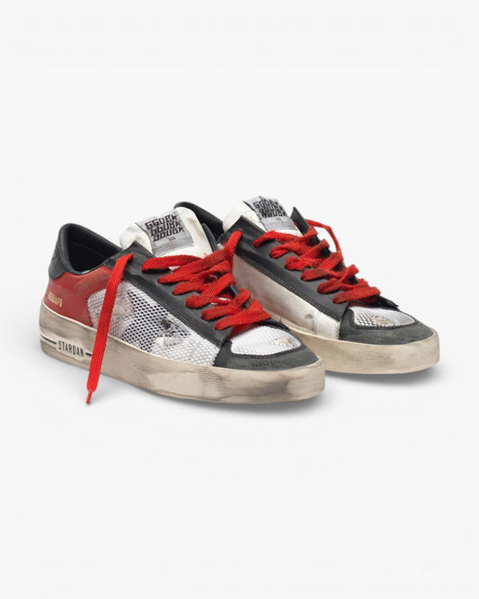 Golden Goose Distressed Black Red Stardan LTD Sneakers