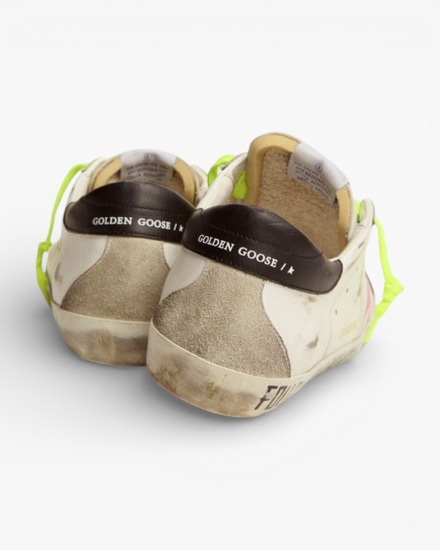 Golden Goose Super-Star Sneakers with Red Printed Star