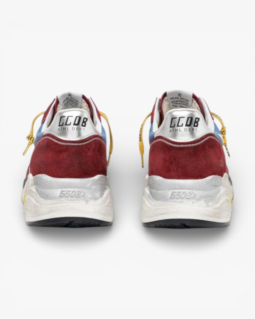 Golden Goose Burgundy Blue Running Sole Sneakers