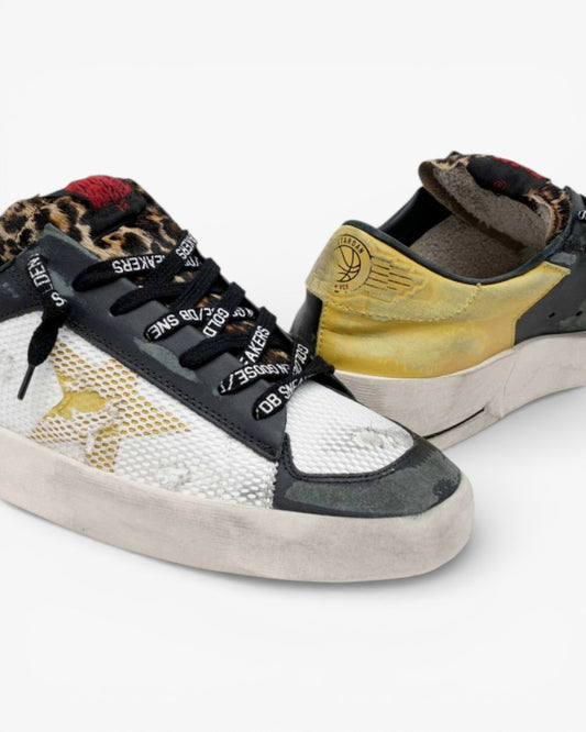 Golden Goose Leopard Tongue Stardan Sneakers