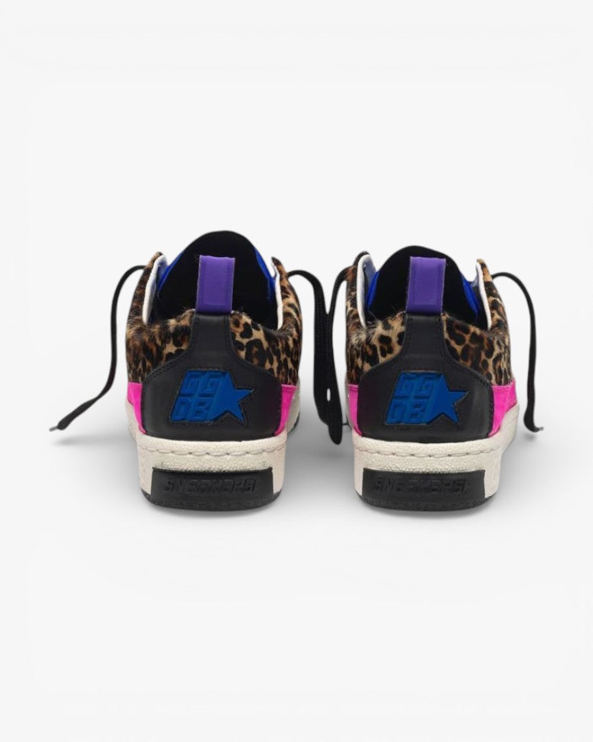 Golden Goose Yeah Leopard Pony Skin Sneakers Gold Star