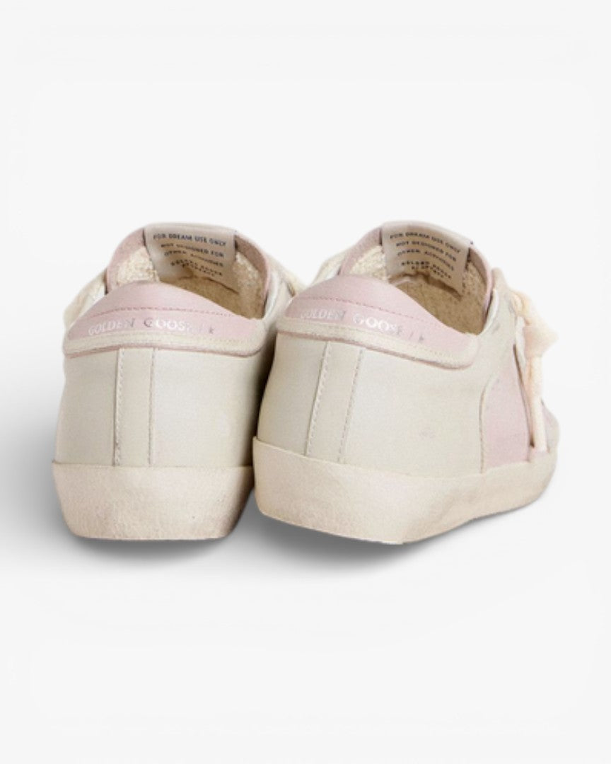 Golden Goose Super-Star LTD Pink Leather Silver Foiled Star Pink Leather Heel Tab
