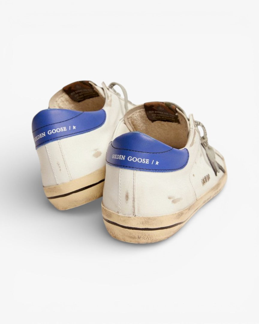 Golden Goose Super‑Star Sneakers Black Snake‑Print Star Blue Heel Tab