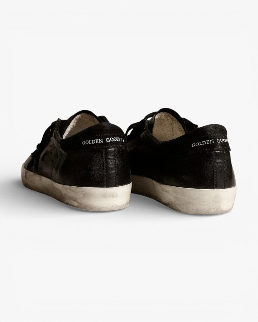 Golden Goose Men’s Super-Star Black Nappa Black Suede Star Heel Tab