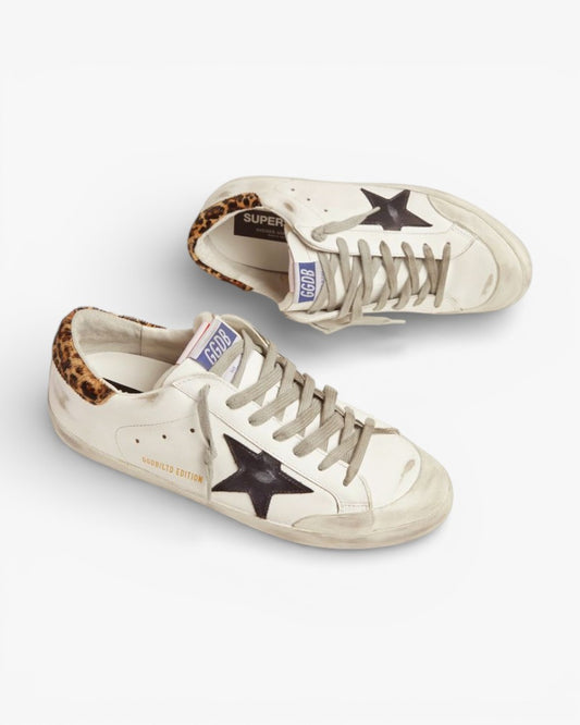 Golden Goose LAB Limited Edition Super‑Star Sneakers Leopard Heel Tab