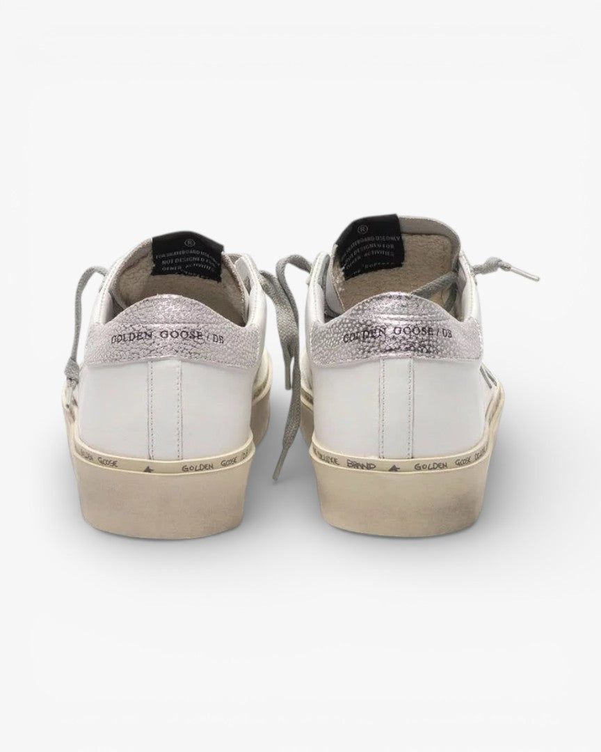 Golden Goose Hi-Star Sneakers Metallic Silver Star Heel Tab