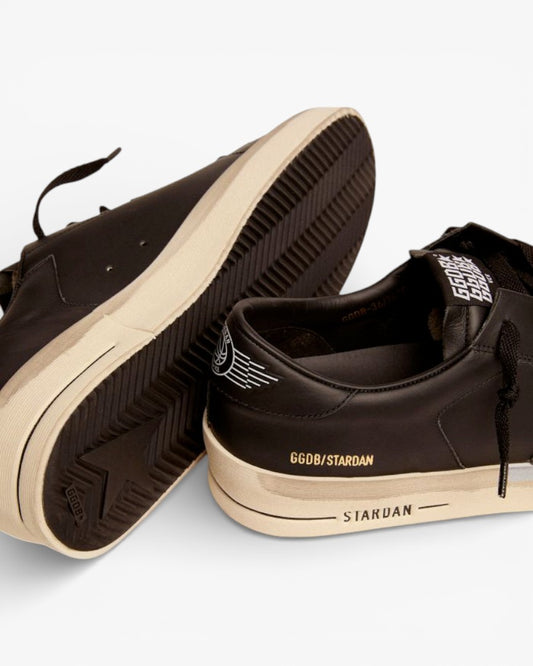 Golden Goose Black Leather Stardan Vintage Sneakers