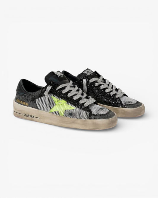 Golden Goose Glitter Yellow Star Stardan Sneakers