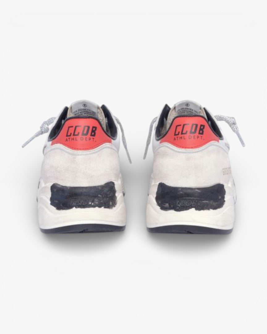 Golden Goose Running Sole Sneakers Red Heel Tab Silver Star