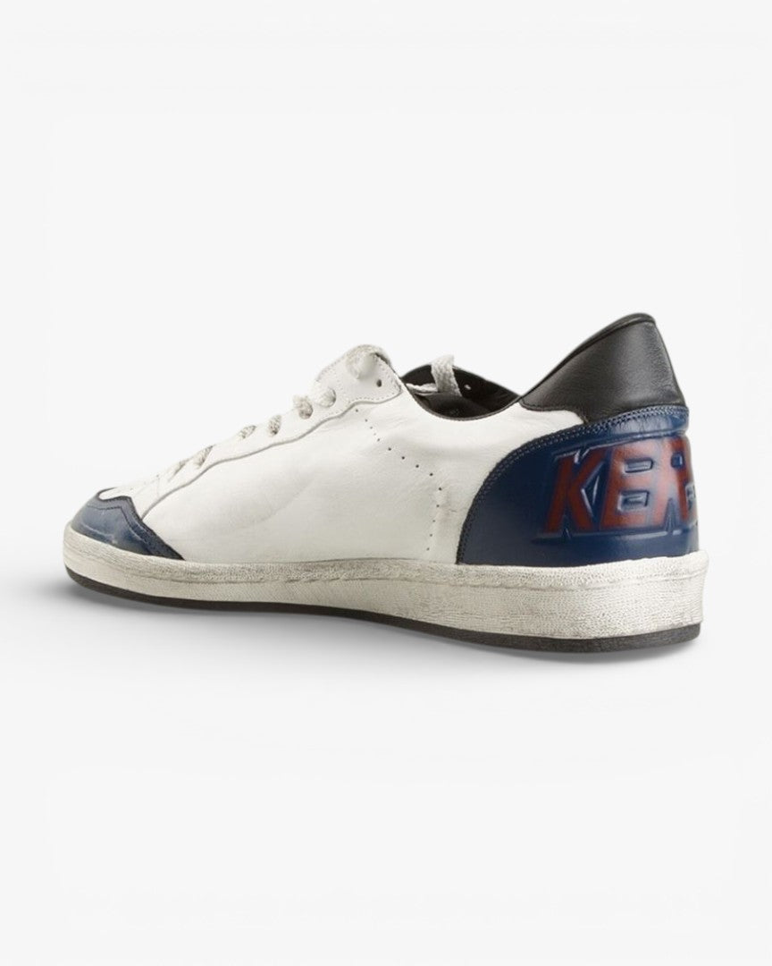 Golden Goose Ball Star White Leather Sneakers Black Star Black Heel Tab