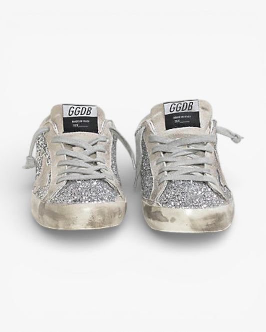 Golden Goose Super-Star Sneakers with Silver Suede Star