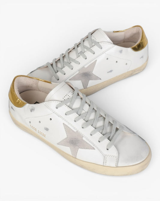 Golden Goose Whitegold Handcrafted Custom Couple Sneakers