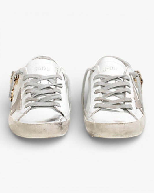 Golden Goose Super‑Star Limited Edition Gold Diamond Suede Leather