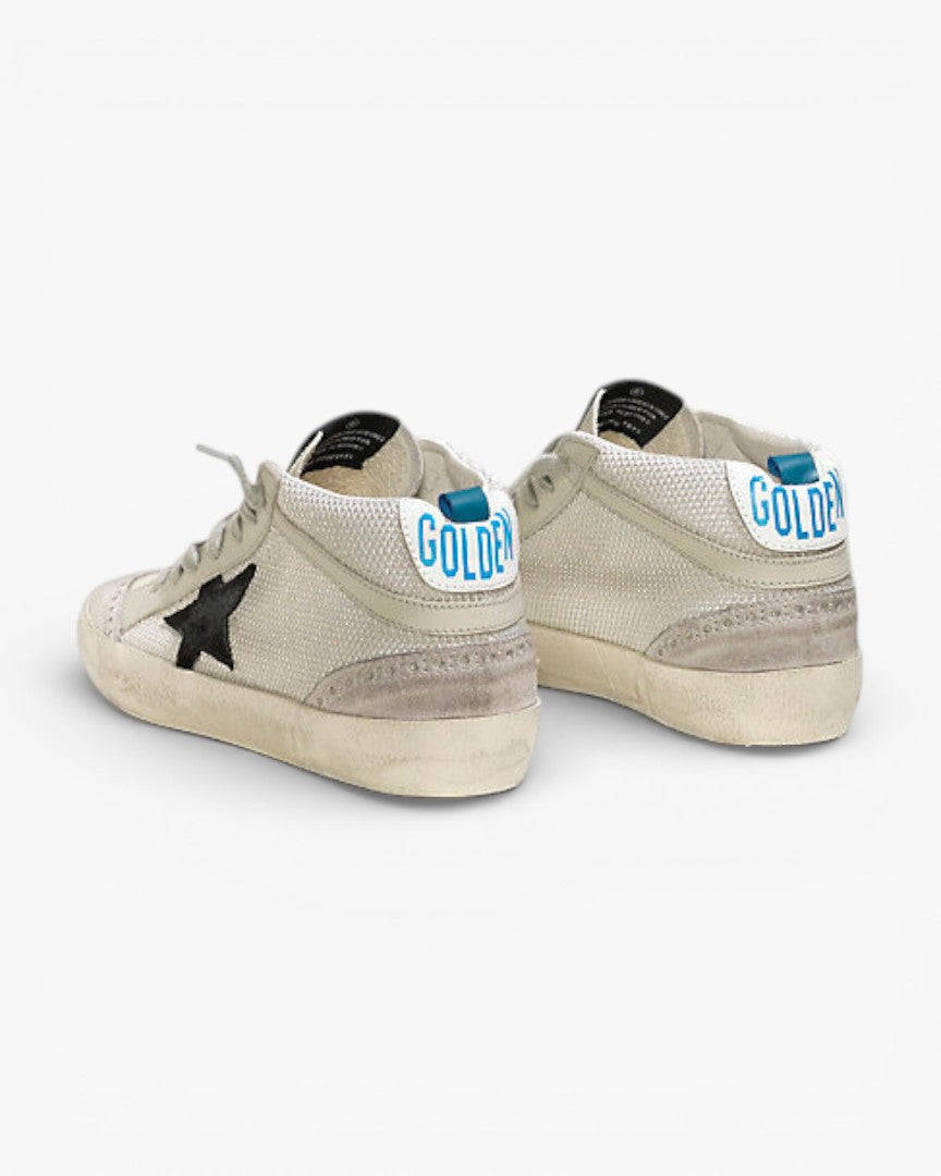 Golden Goose MID STAR Sneakers Tessuto Tecnico Stella Camoscio Grey Cord Gum Sole
