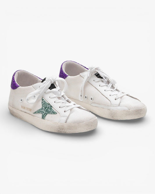 Golden Goose SUPERSTAR Sneakers G30WS590 Technical Mesh Glitter Star