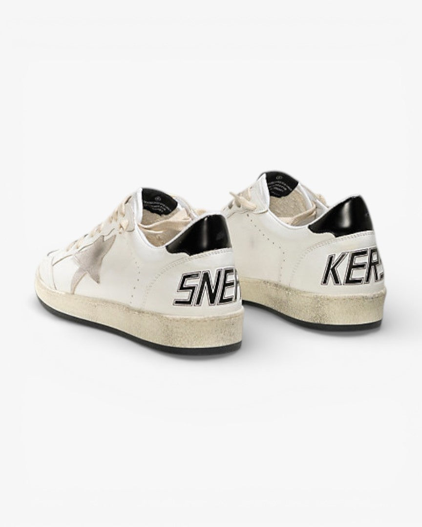 Golden Goose Ball Star White Leather Sneakers White Ice Suede Star