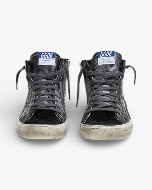 Golden Goose Slide Sneakers Camoscio Suede Pelle Star Savage Black