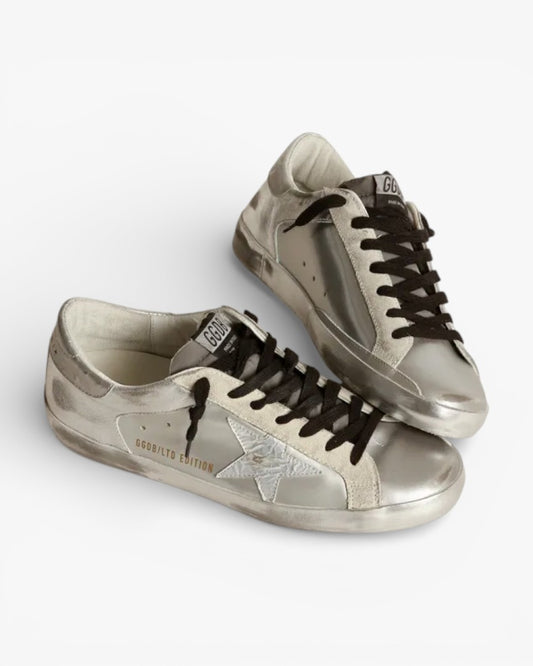 Golden Goose Super‑Star Sneakers Silver Heel Tab