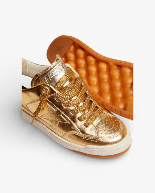 Golden Goose Yeah Gold Laminated Leather Sneakers
