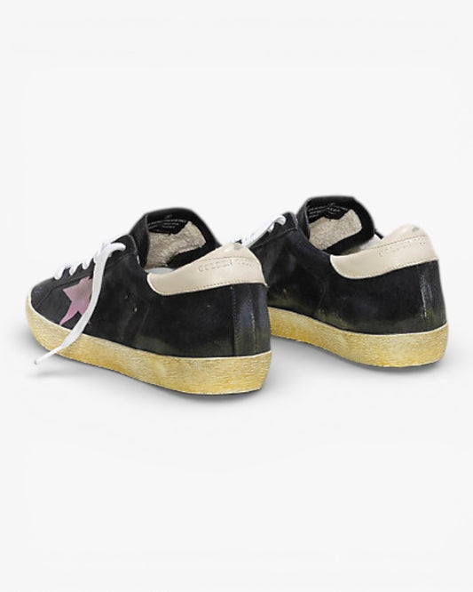 Golden Goose Super‑Star Sneakers Blue Leather Brown