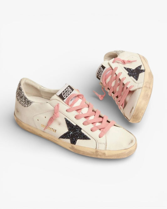 Golden Goose Super-Star LTD Sneakers with Colored Glitter Details