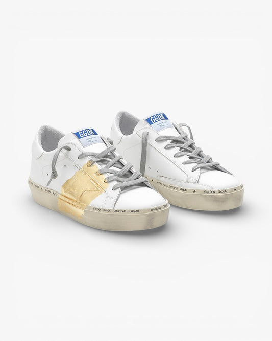 Golden Goose Hi-Star Sneakers Calf Leather 24-Carat Gold Leaf Branding