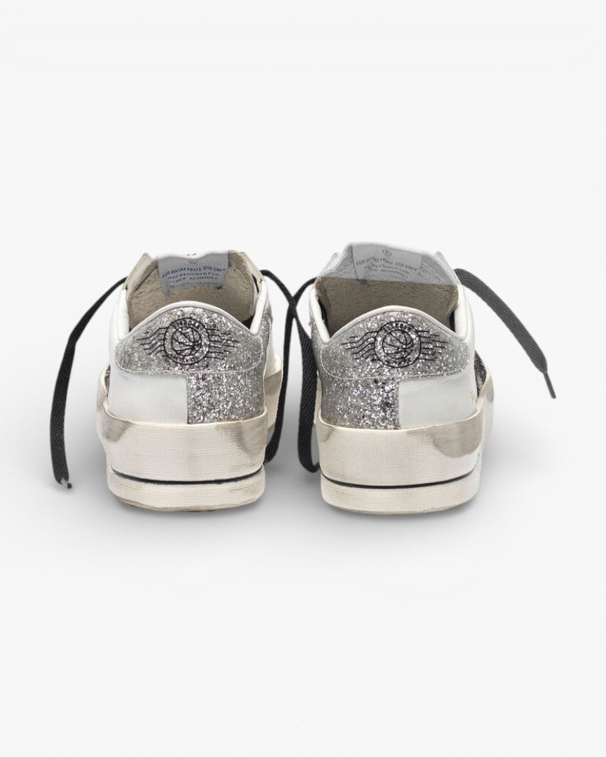 Golden Goose Leopard Print Star Glitter Heel Stardan Sneakers