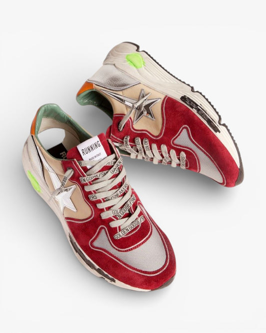 Golden Goose Running Sole Sneakers 3D Star Orange Heel Tab