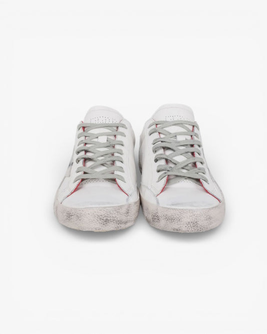 Golden Goose White Red Handcrafted Custom Couple Sneakers
