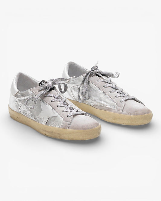 Golden Goose Superstar Sneakers Laminated Fabric Wrinkled Effect