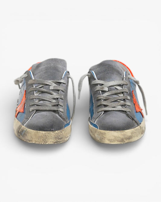 Golden Goose Super-Star Sneakers with Red Fluo Leather Star