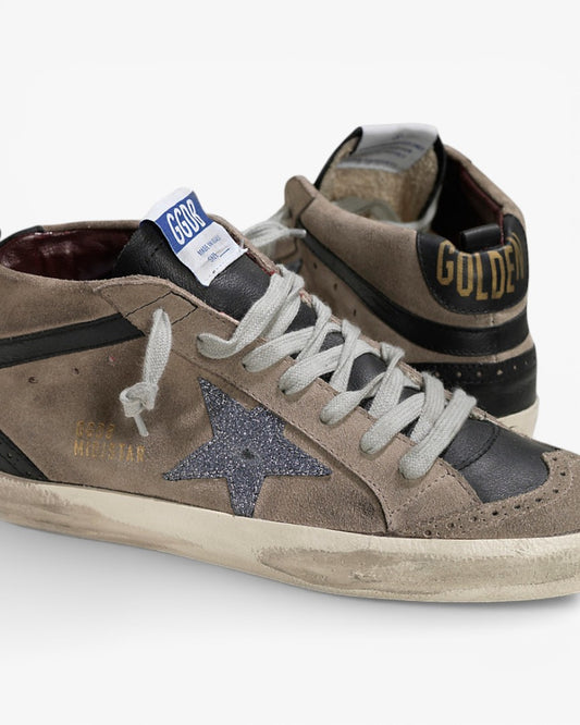 Golden Goose MID STAR Sneakers Camoscio Stella Glitter