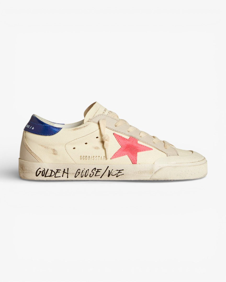 Golden Goose Women’s Super-Star Nappa Suede Star Metallic Leather Heel Tab
