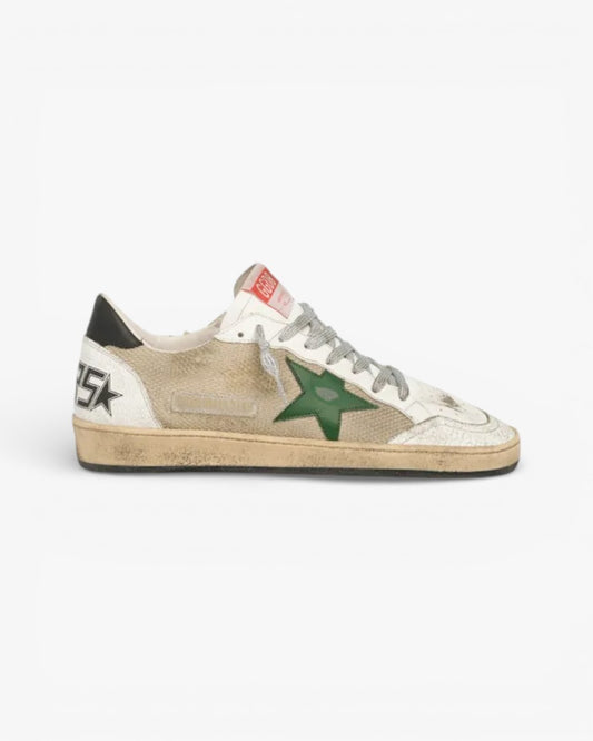 Golden Goose Ball Star Leather Mesh Sneakers Black Heel Tab