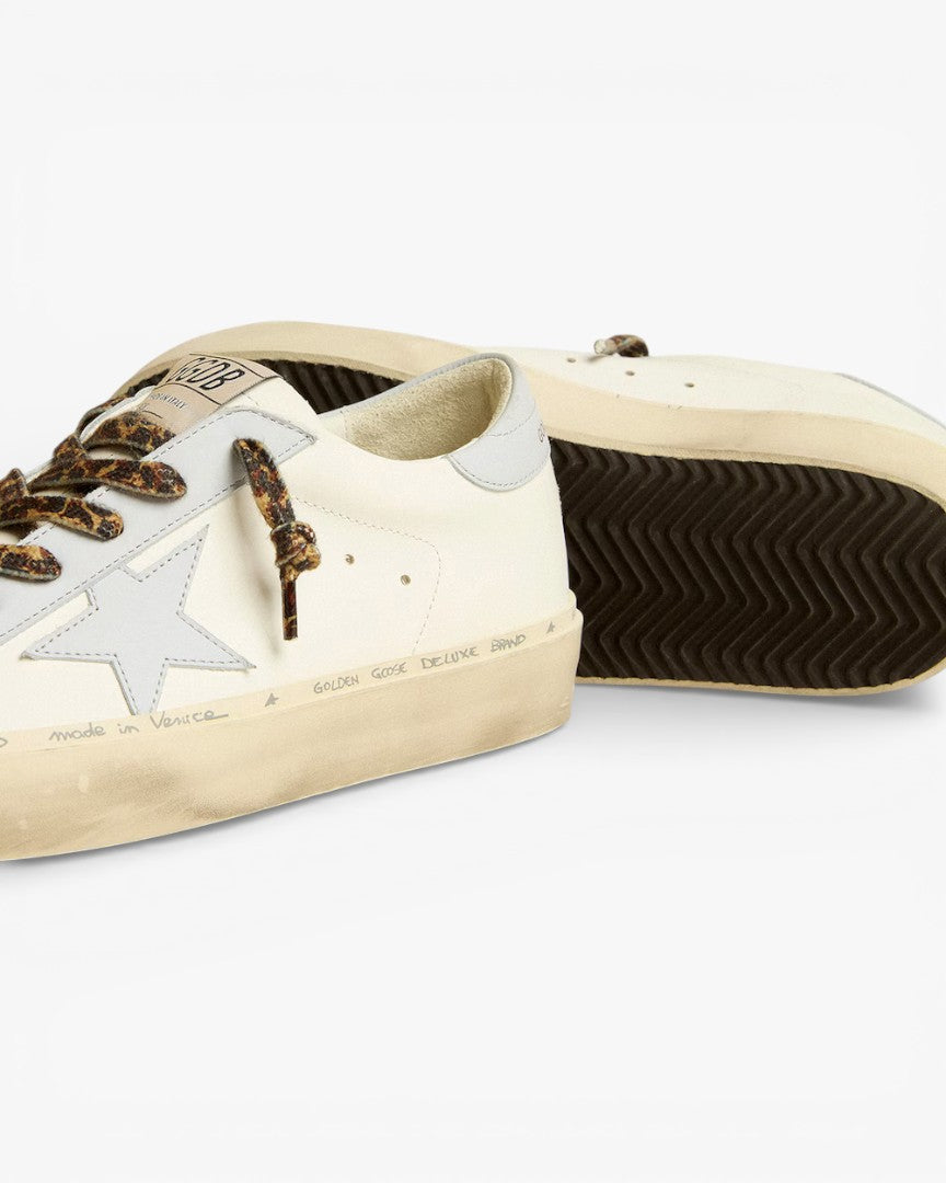 Golden Goose Hi Star LTD Leather Sneakers with Light Blue Star