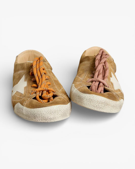 Golden Goose Ball Star White Leather Sneakers with Red Star