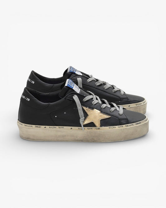 Golden Goose Hi-Star Sneakers G33WS945.A6 Calf Leather Worn Effect Leather Star