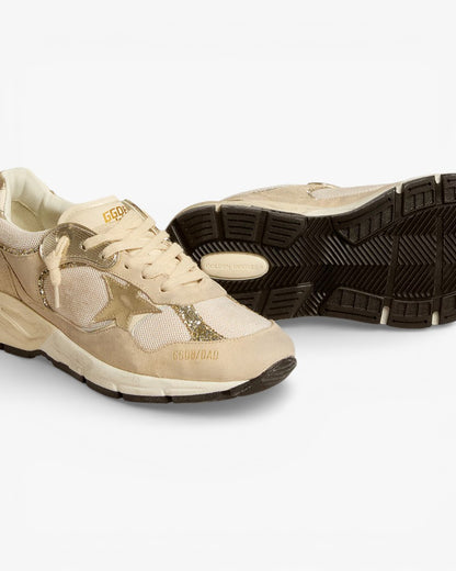 Golden Goose Running Star Beige Gold Sneakers