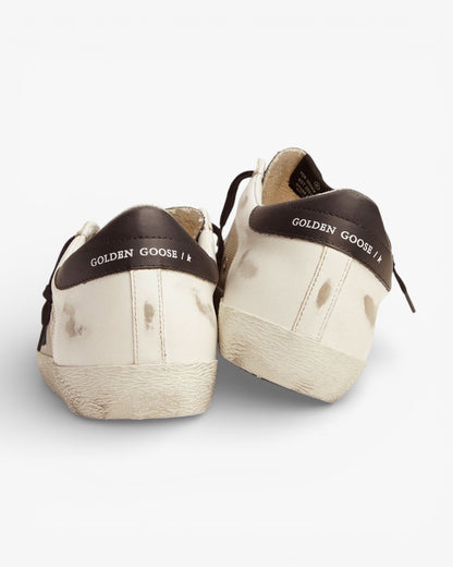 Golden Goose Super-Star Sneakers with Glitter Insert and Blue Storm Suede Star