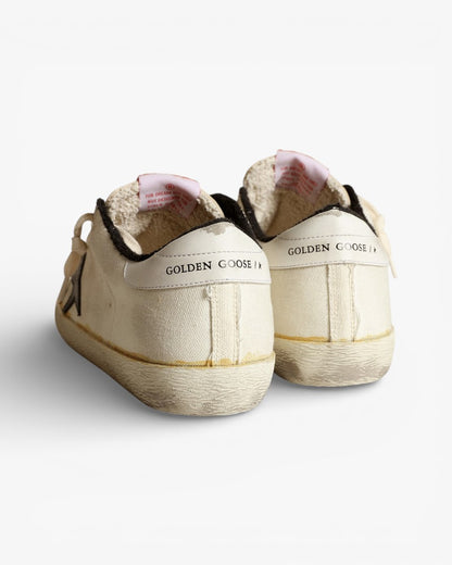 Golden Goose Super‑Star LTD Sneakers Beige Canvas Black Star