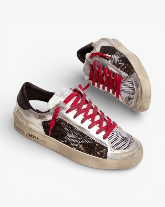 Golden Goose Stardan White Leather Sneakers Black Star Black Heel