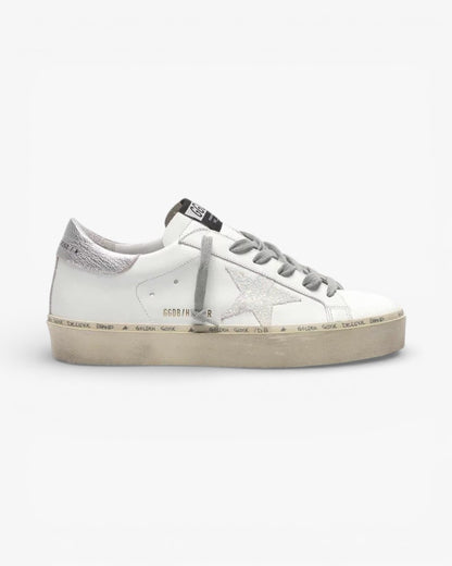Golden Goose Hi-Star Sneakers Iridescent Star Silver Heel Tab
