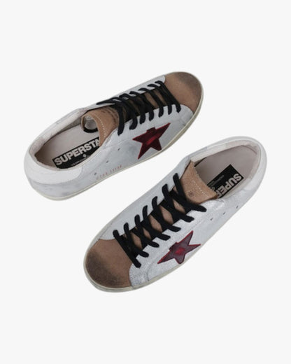 Golden Goose Silver Purple Handcrafted Custom Couple Sneakers