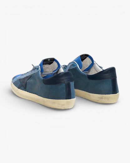 Golden Goose Super Star Canvas Sneakers Leather Star Nuance Blue